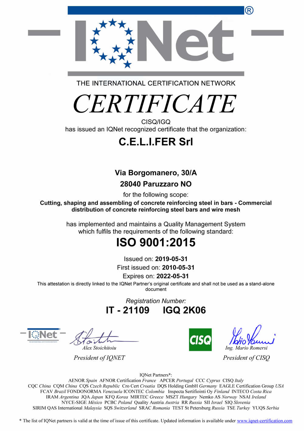 iqnet certificate